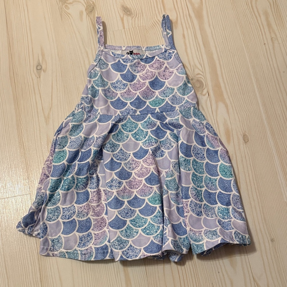 Mermaid Scale Pattern Kids Casual Dress